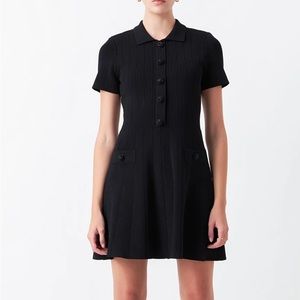 JEWEL BUTTONED KNIT MINI DRESS